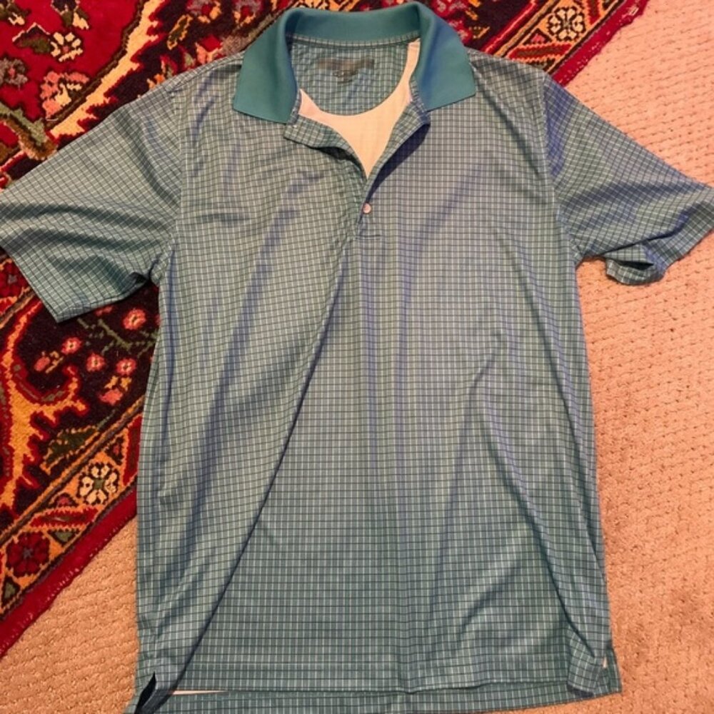 Men's Blue Checkered Polo Golf Shirt